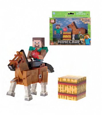 Minecraft Akční figurka Steve a kůň