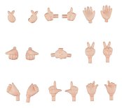 Original Character Parts for Nendoroid Doll Figures Hand Parts Set Gloves Ver. (White)