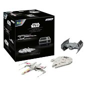 Star Wars Adventní Kalendář Millennium Falcon, X-Wing Fighter, Darth Vader's Tie Fighter