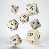 Classic RPG Runic Dice Set beige & blue (7)