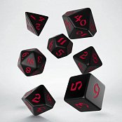 Classic RPG Runic Dice Set black & red (7)