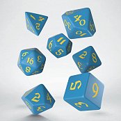 Classic RPG Runic Dice Set blue & yellow (7)
