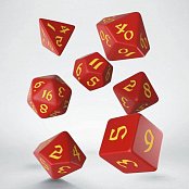 Classic RPG Runic Dice Set red & yellow (7)