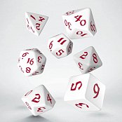 Classic RPG Runic Dice Set white & red (7)