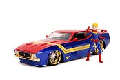 Marvel Hollywood Rides Diecast Model 1/24 1973 Ford Mustang Mach 1 with Captain Marvel Figure