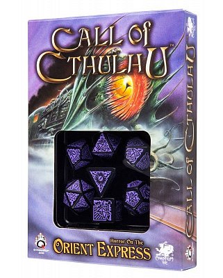 Call of Cthulhu: Horror on the Orient Express Dice Set black & purple (7)