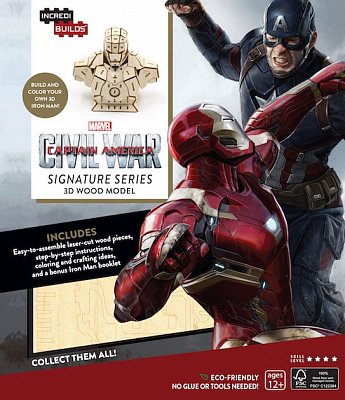 Captain America Civil War IncrediBuilds 3D Wood Model Kit Iron Man