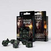 Classic RPG Runic Dice Set black & green (7)