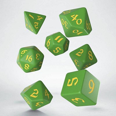 Classic RPG Runic Dice Set green & yellow (7)