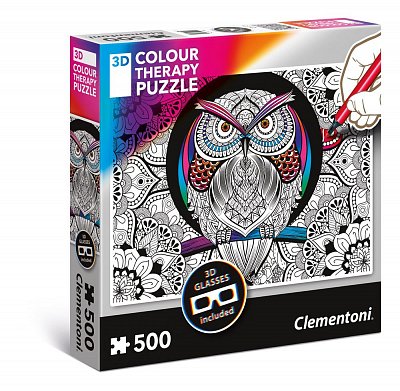 Clementoni 3D Colour Therapy Jigsaw Puzzle Owl (500 pieces)