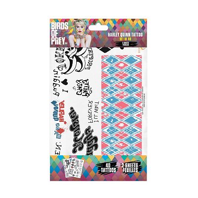 DC Comics Temporary Tattoos 40-Set Harley Quinn