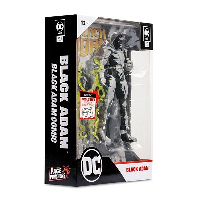 DC Direct Page Punchers Action Figure Black Adam with Black Adam Comic (Line Art Variant)