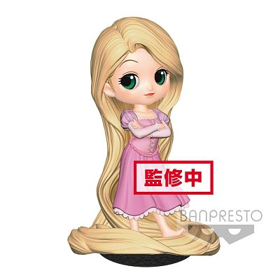 Disney Q Posket Mini Figure Rapunzel Girlish Charm B Pastel Color Version 14 cm