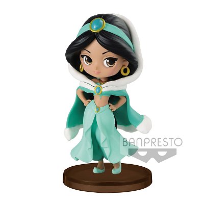 Disney Q Posket Petit Girls Festival Mini Figure Jasmine Winter Costume 7 cm