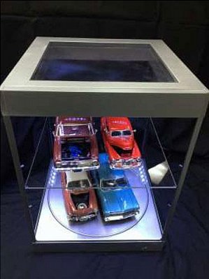 Display Case with Lighting for Model Cars (black)