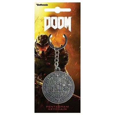 Doom Metal Keychain Pentagram
