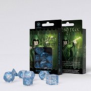 Elvish Dice Set translucent & blue (7)