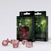 Elvish Dice Set translucent & red (7)