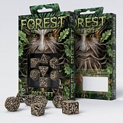 Forest 3D Dice Set beige & black (7)