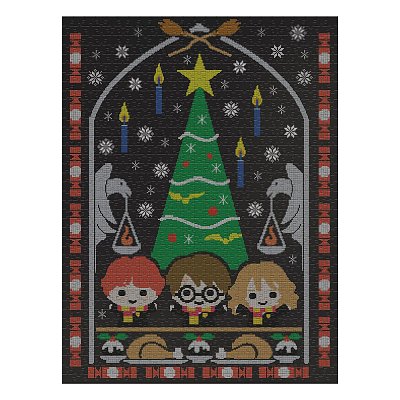 Harry Potter Puzzle Vánoční Jumper 1 - Prázdniny v Bradavicích (1000 dílků)