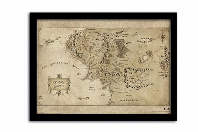 Hobit neočekávaná cesta rámovaný plakát Mapa Středozemě