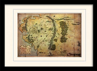 Hobit: Neočekávaná cesta (The Hobbit An Unexpected Journey) Zarámovaný plakát Mapa Středozemě