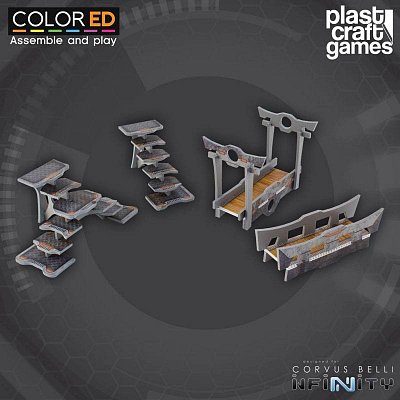 Infinity ColorED Miniature Gaming Model Kit 28 mm Bridge and Stairway Set