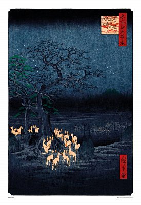 Japanese Art Balík plakátů New Years Eve Foxfire by Utagawa Hiroshige, 61 x 91 cm (5)