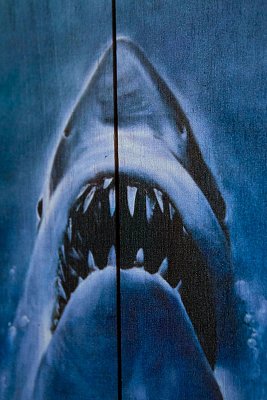 Jaws WoodArts 3D dřevěný plakát Shark Attack 30 x 40 cm
