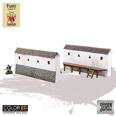 Kensei ColorED Miniature Gaming Model Kit 28 mm Castle Wall (2x)