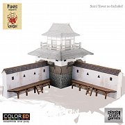 Kensei ColorED Miniature Gaming Model Kit 28 mm Castle Wall (2x)