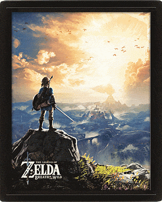 Legend of Zelda Breath of the Wild Framed 3D Lenticular Poster Pack Sunset 26 x 20 cm (3)