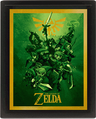 Legend of Zelda Framed 3D Effect Poster Pack Link 26 x 20 cm (3)
