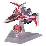 Macross Delta Tiny Session Vehicle mit Action Figure VF-31E Siegfried (Chuck Mustang Use) with Reina Prowler 10 cm