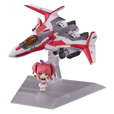 Macross Delta Tiny Session Vehicle mit Action Figure VF-31E Siegfried (Chuck Mustang Use) with Reina Prowler 10 cm