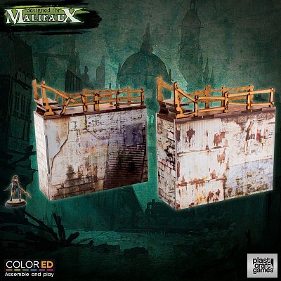 Malifaux ColorED Miniature Gaming Model Kit 32 mm Quarantine Zone - Simple Walls