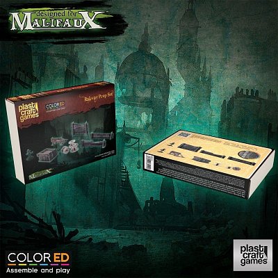 Malifaux ColorED Miniature Gaming Model Kit 32 mm Railway Prop Set