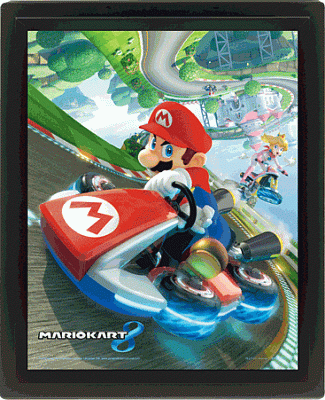Mario Kart 8 3D Plakáty v rámu - 3 kusy