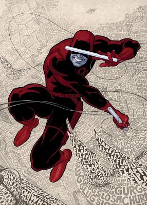 Marvel Comics Metal Poster The Devil of Hells Kitchen Text Art Daredevil 10 x 14 cm