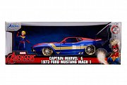 Marvel Hollywood Rides Diecast Model 1/24 1973 Ford Mustang Mach 1 with Captain Marvel Figure