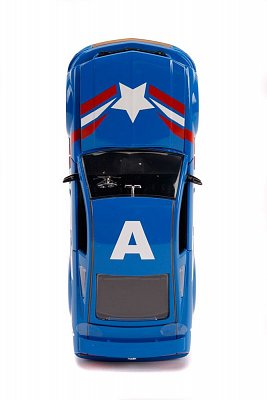 Marvel Hollywood Rides Diecast Model 1/24 2006 Ford Mustang GT with Captain America Figure