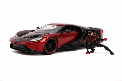 Marvel Hollywood Rides Diecast Model 1/24 2017 Ford GT with Miles Morales Figure