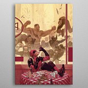 Marvel Metal Poster Deadpool Gritty Pizza Break 32 x 45 cm
