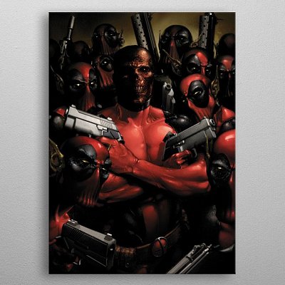 Marvel Metal Poster Deadpool Gritty Wrong Neighborhood 32 x 45 cm