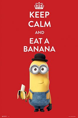 Mimoni Plakáty Keep Calm and eat a banana- 5 kusů