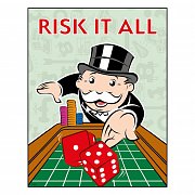 Monopoly Umělecká reprodukce Risk It All Limitovaná edice 36 x 28 cm