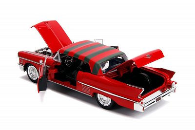 Nightmare on Elm Street Diecast Model American Horror Rides 1/24 1958 Cadillac with Figure