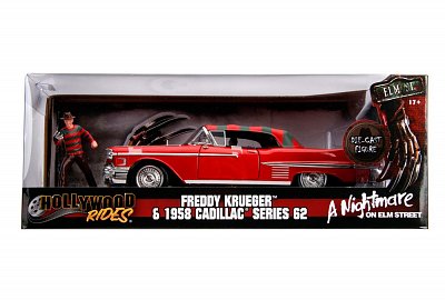 Nightmare on Elm Street Diecast Model American Horror Rides 1/24 1958 Cadillac with Figure --- DAMAGED PACKAGING