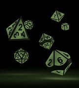 Oakie Doakie Dice RPG Set Metal Glow in the Dark - Druid\'s Blaze (7)