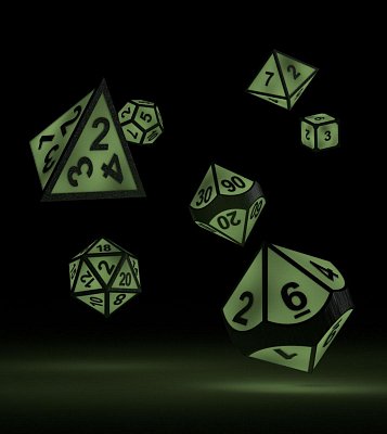 Oakie Doakie Dice RPG Set Metal Glow in the Dark - Druid\'s Blaze (7)